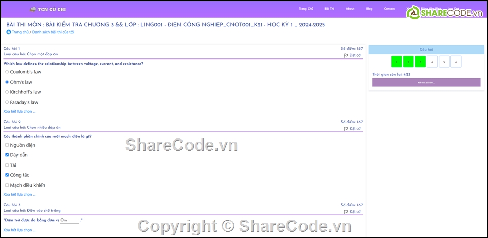 Trắc Nghiệm Online ASP.NET MVC,.NET,SQL Server,NET,SQL,Web Thi Trắc Nghiệm Online